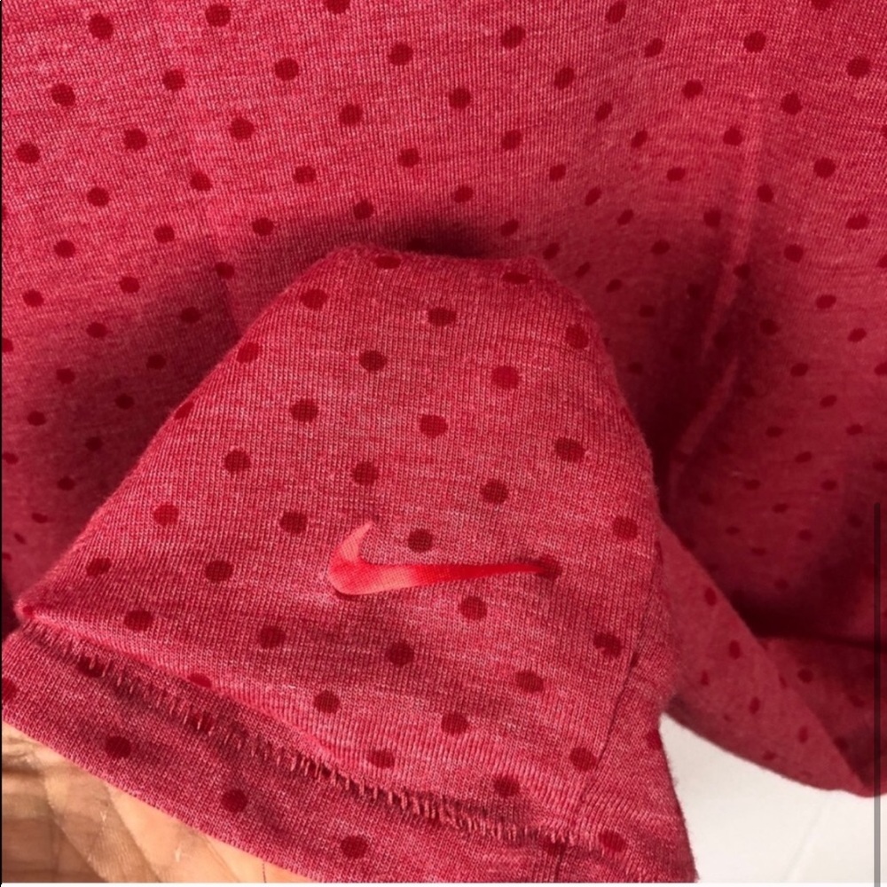 Nike Red Polka Dot Dri Fit Short Sleeve Tee Shirt - Picture 5 of 6